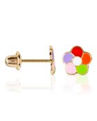 Boucles d'oreilles Marguerite multicolore or jaune