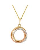 Pendentif & Chaîne Cercle Trio or tricolore