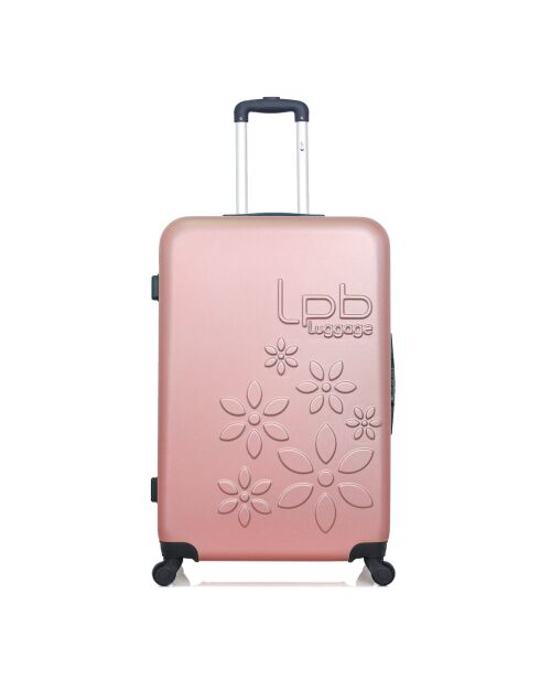 Valise Long Séjour 4 roues simples Eleonor 75 cm rose doré