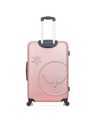 Valise Long Séjour 4 roues simples Eleonor 75 cm rose doré