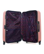 Valise Long Séjour 4 roues simples Eleonor 75 cm rose doré