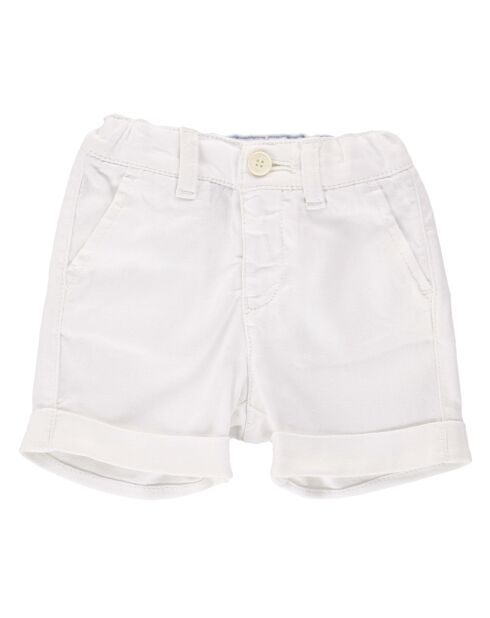 Pantaloncini bianchi con risvolto