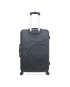 Valise Moyen Séjour 4 roues simples Aelys  65 cm noire