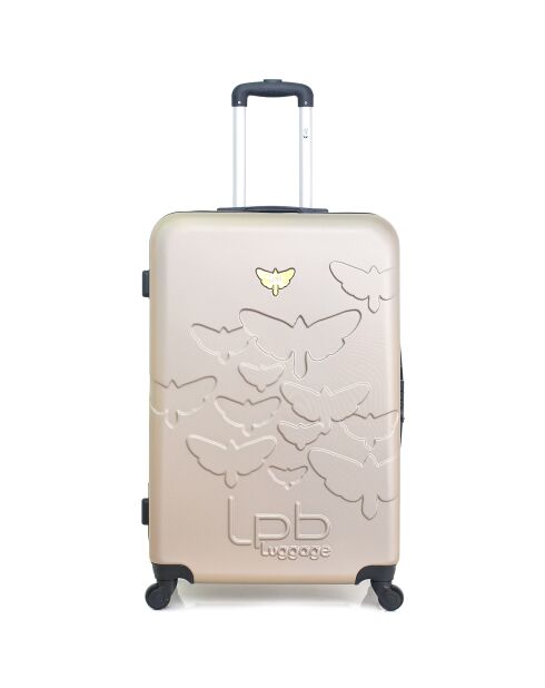 Valise Moyen Séjour 4 roues simples Aelys  65 cm beige