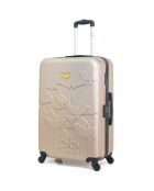 Valise Moyen Séjour 4 roues simples Aelys  65 cm beige