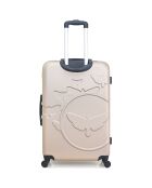 Valise Moyen Séjour 4 roues simples Aelys  65 cm beige