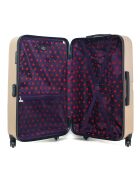 Valise Moyen Séjour 4 roues simples Aelys  65 cm beige