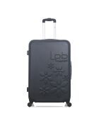 Eleonor, 65 cm großer schwarzer Allradkoffer, Einzelrad, mittelgroß