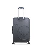 Eleonor, 65 cm großer schwarzer Allradkoffer, Einzelrad, mittelgroß