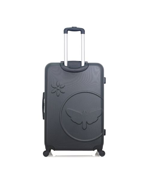 Eleonor, 65 cm großer schwarzer Allradkoffer, Einzelrad, mittelgroß