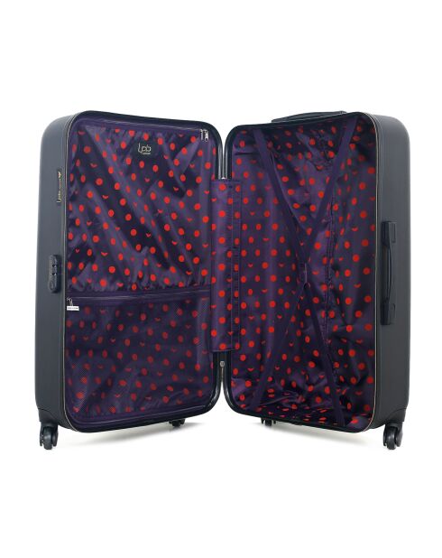 Eleonor, 65 cm großer schwarzer Allradkoffer, Einzelrad, mittelgroß