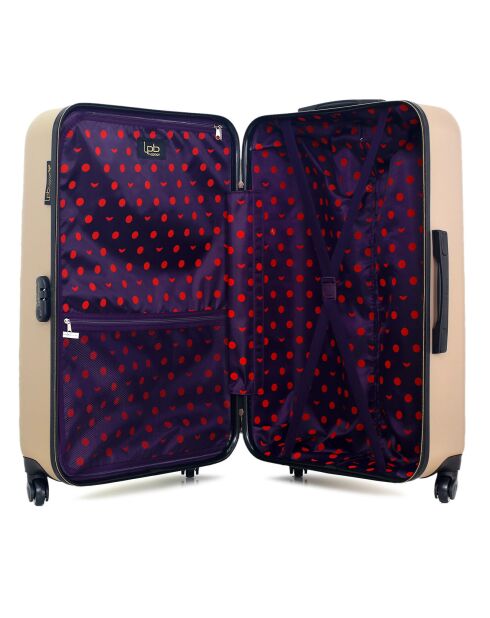 Valise Cabine 4 roues simples Nais 55 cm beige
