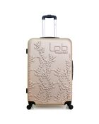 Valise Moyen Séjour 4 roues simples Nais 65 cm beige