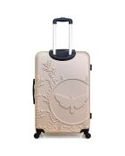 Valise Moyen Séjour 4 roues simples Nais 65 cm beige