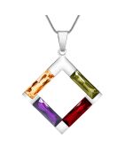 Collier Rocada argenté/multicolore