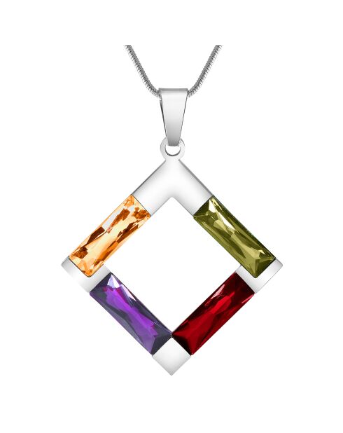 Collier Rocada argenté/multicolore