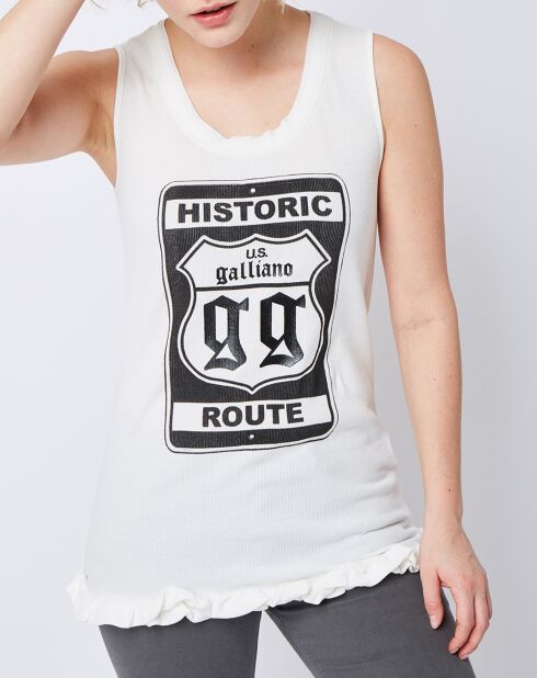 Débardeur imprimé blanc/noir