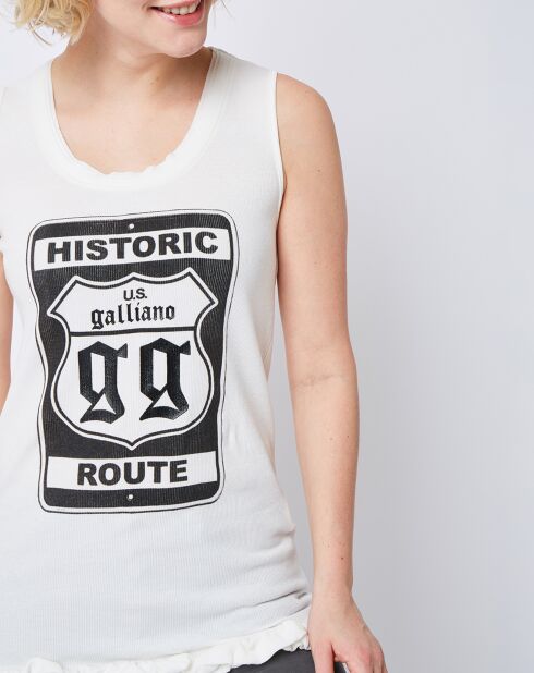 Débardeur imprimé blanc/noir