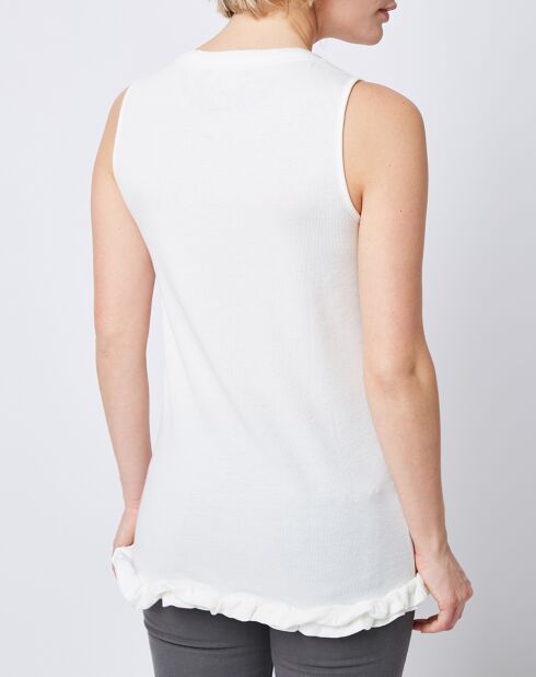 Débardeur imprimé blanc/noir