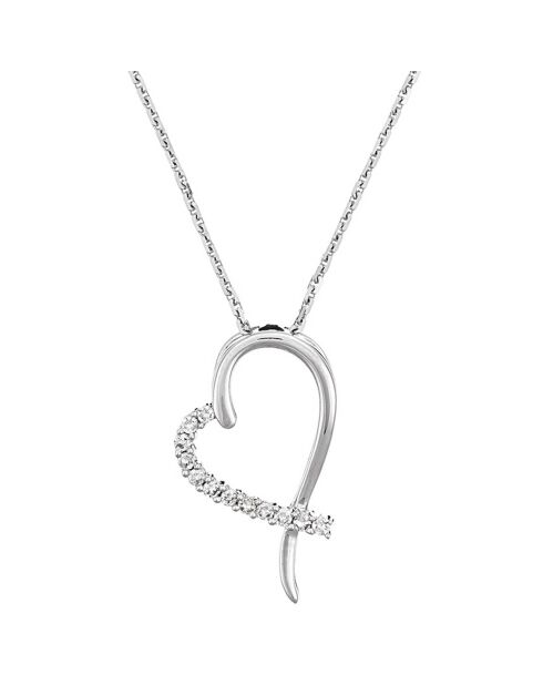 Pendentif Tender Heart Diamants 0.06 ct or blanc