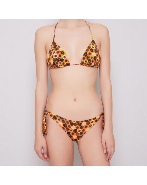 Maillot de bain 2 pièces triangles moulés Hippie orange/marron