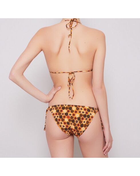 Maillot de bain 2 pièces triangles moulés Hippie orange/marron