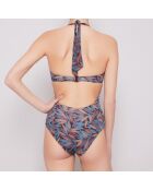 Maillot de Bain 1 pièce Plantas  marine
