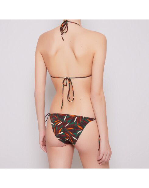 Maillot de bain 2 pièces Plantas triangles souples vert/marron