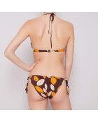 Maillot de bain 2 pièces triangles foulard Danum marron/orange