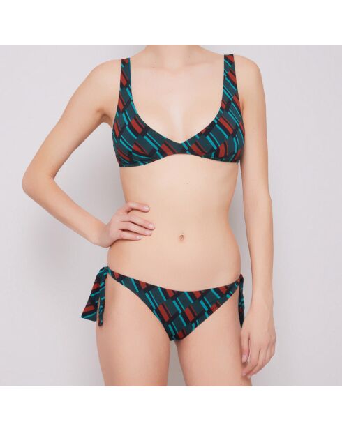 Maillot de bain Clave 2 pièces triangles brassière  bleu/rouille
