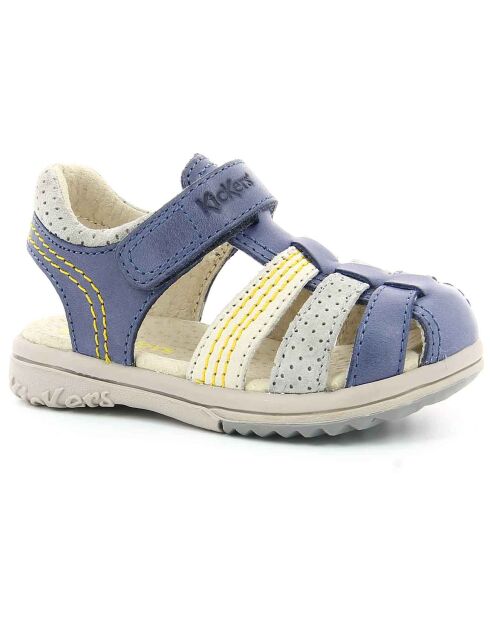 Sandales Bébé en Cuir marine/gis