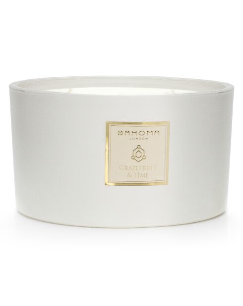 Bougie parfumée White Pearl Collection Pamplemousse & Citron Vert - 3 mèches 40h