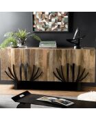 Buffet en Manguier Irene bois/noir - 177x45x79 cm