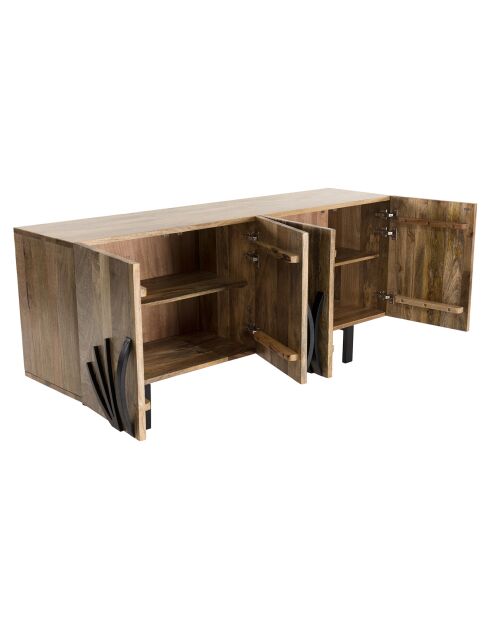 Buffet en Manguier Irene bois/noir - 177x45x79 cm