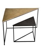 2 Tables gigognes triangles Jonas doré/noir - 71.5x66x48 cm