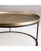 Table basse ronde Jonas dorée - D.88xH.41 cm