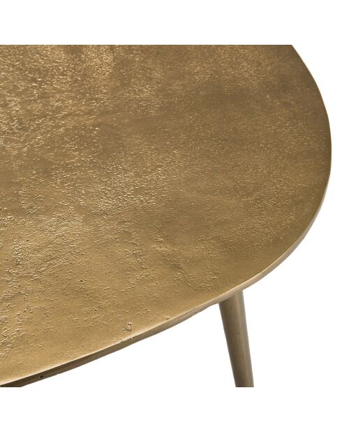 Table basse goutte d'eau Jonas dorée - 85x56x48 cm