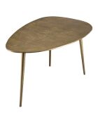 Table basse goutte d'eau Jonas dorée - 85x56x48 cm
