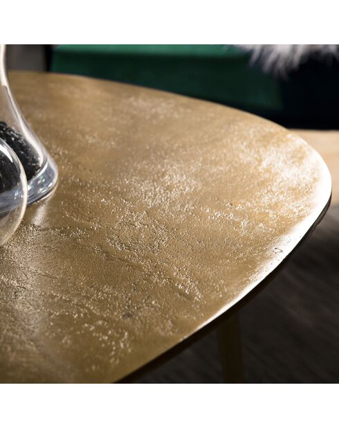 Table basse goutte d'eau Jonas dorée - 85x56x48 cm