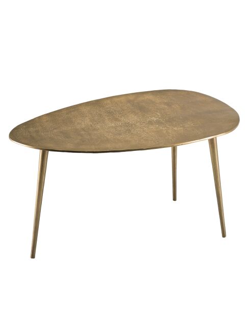 Table basse goutte d'eau Jonas dorée - 85x56x48 cm