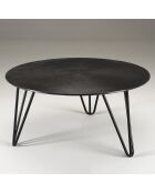 Table basse ronde Jonas noire - D.75xH.37 cm