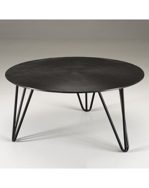 Table basse ronde Jonas noire - D.75xH.37 cm