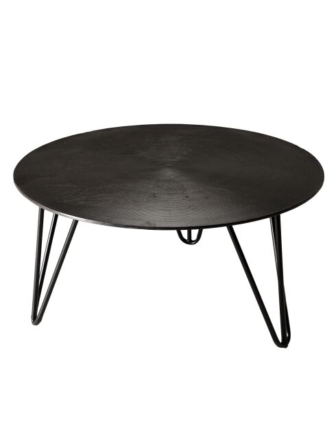 Table basse ronde Jonas noire - D.75xH.37 cm