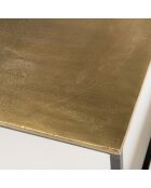 Table basse rectangulaire Jonas dorée - 56x98.5x41.5 cm