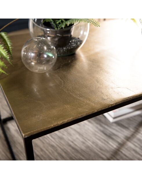 Table basse rectangulaire Jonas dorée - 56x98.5x41.5 cm