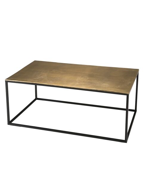 Table basse rectangulaire Jonas dorée - 56x98.5x41.5 cm