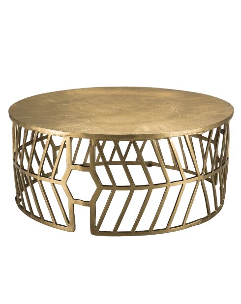 Table basse ronde Jonas dorée - D.89xH.38 cm