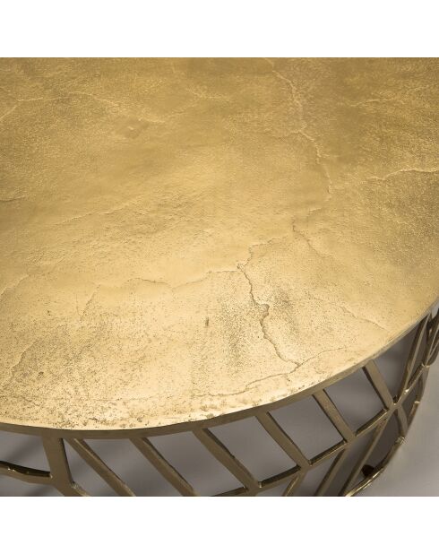 Table basse ronde Jonas dorée - D.89xH.38 cm