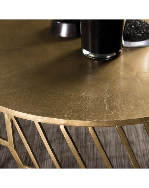 Table basse ronde Jonas dorée - D.89xH.38 cm