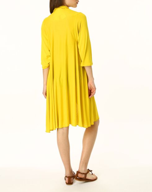 Gilet long à manches 3/4 jaune